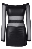 Schwarzes Kleid mit Tüll-Ärmeln