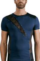 Shirt mit Schnürung in blau