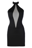 Schwarzes Neckholder-Kleid mit Tüll
