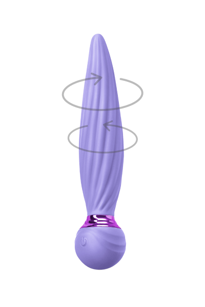 Vibrator Twist mit kreisendem Schaft - Ø 3,5cm | 16cm - lila
