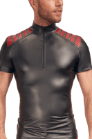Wetlook Shirt schwarz/rot